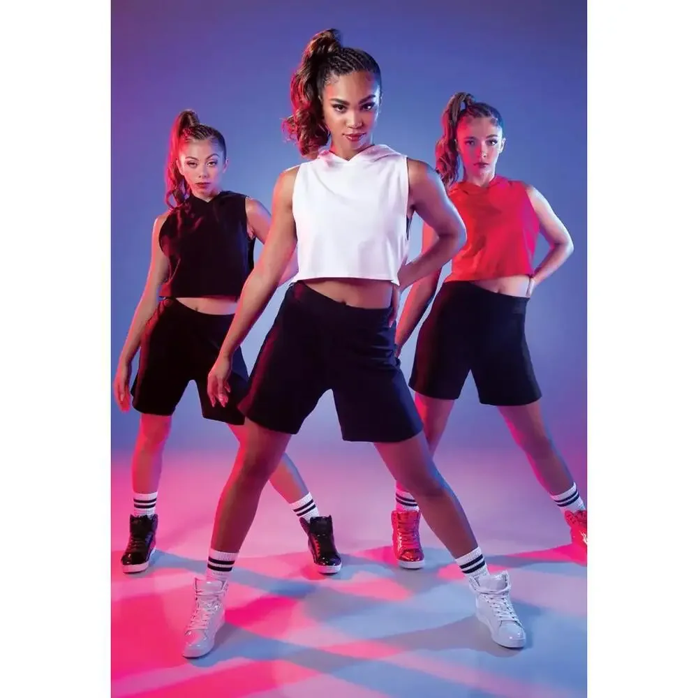 Pre-Owned Dance Crop Hoodie Balera AH9207 Intermediate Child Black Jazz Hip Hop